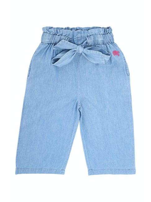 allen solly kids blue solid trousers