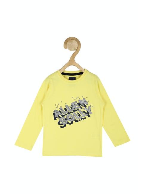 allen solly kids light yellow graphic print full sleeves t-shirt