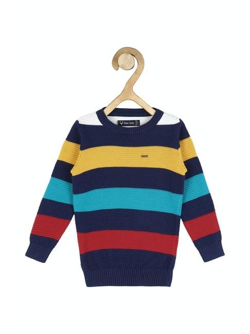 allen solly kids multicolor self design full sleeves sweater