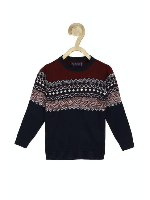 allen solly kids multicolor self design full sleeves sweater