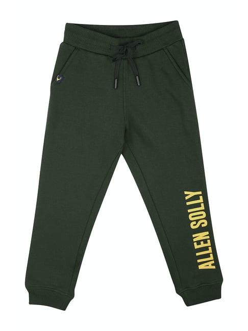 allen solly kids olive graphic print trackpants