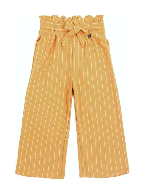 allen solly kids orange striped trousers