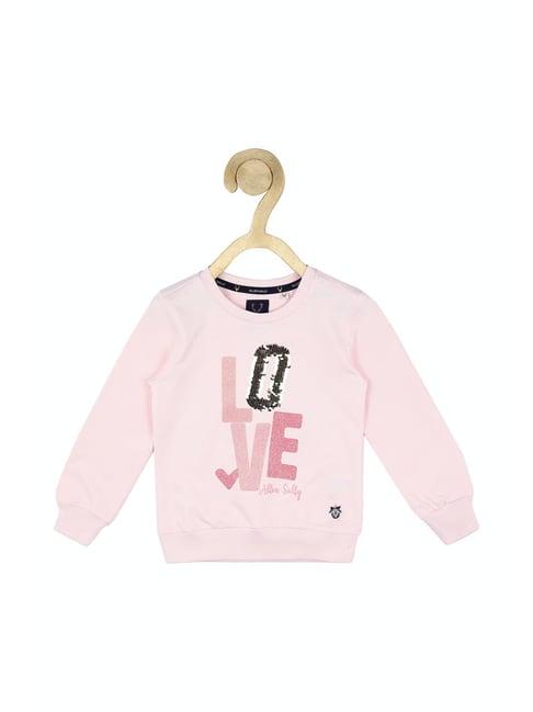 allen solly kids pink embellished full sleeves sweatshirt