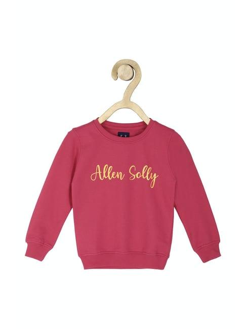 allen solly kids pink graphic print full sleeves sweatshirt