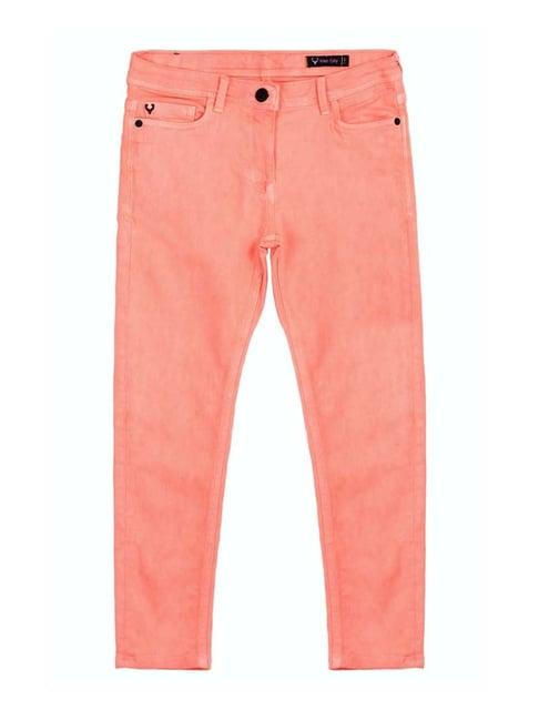 allen solly kids pink slim fit jeans