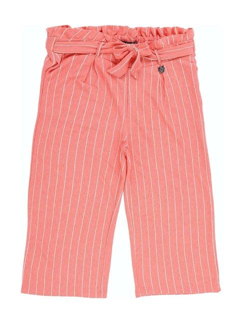 allen solly kids pink striped trousers