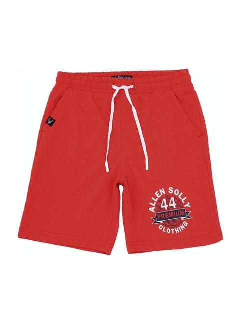 allen solly kids red cotton graphic print shorts