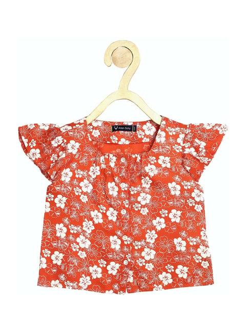 allen solly kids red floral print top