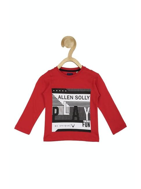 allen solly kids red printed full sleeves t-shirt