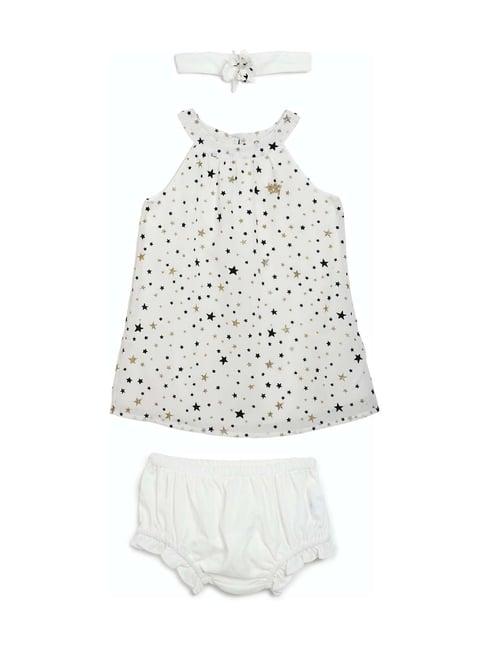 allen solly kids white printed clothing set