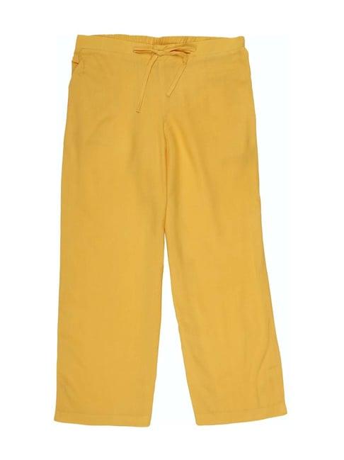 allen solly kids yellow regular fit trousers