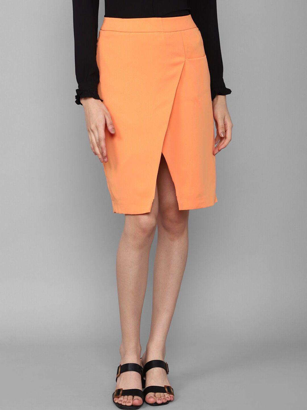 allen solly knee length tulip hemline tulip skirt