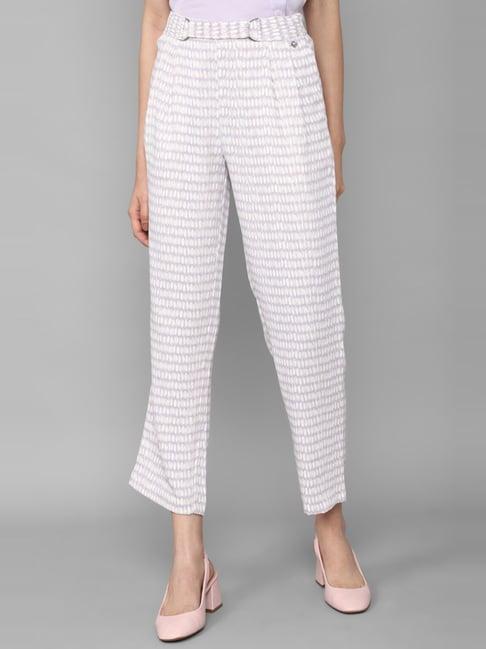 allen solly lilac printed trousers