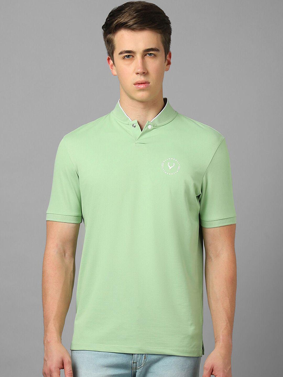 allen solly mandarin collar short sleeves pure cotton t-shirt