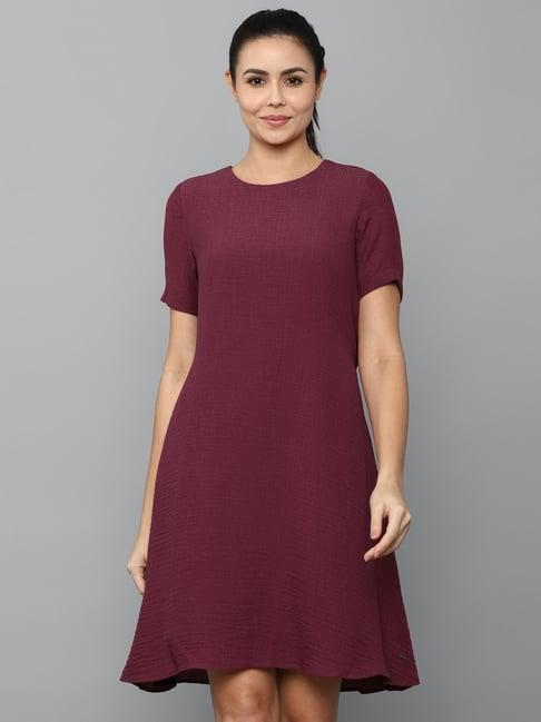 allen solly maroon a-line dress