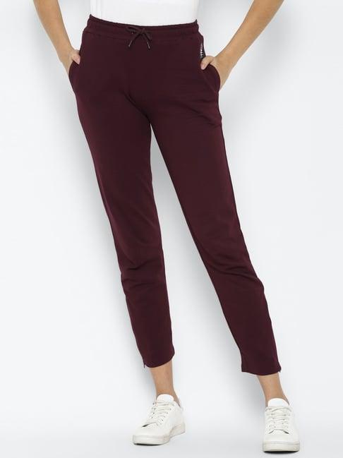 allen solly maroon mid rise track pants