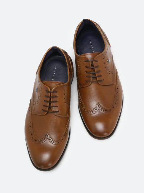 allen solly men's brown brogue shoes