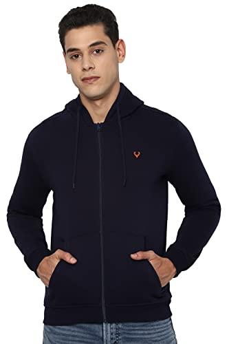 allen solly men's cotton regular hooded neck sweatshirt (asstorgpx52409_navy_m)