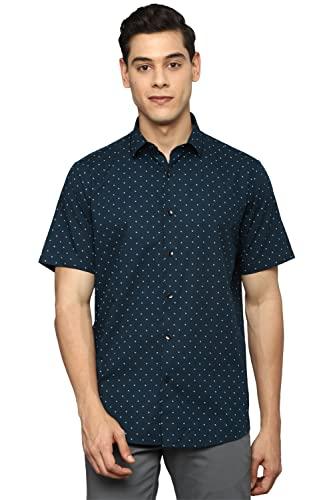 allen solly men's fitted shirt (asshqspfj45854_navy)