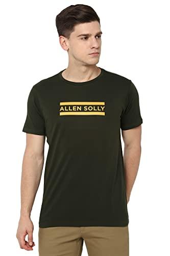 allen solly men's solid regular fit t-shirt (askcqrgfz43268_olive m)