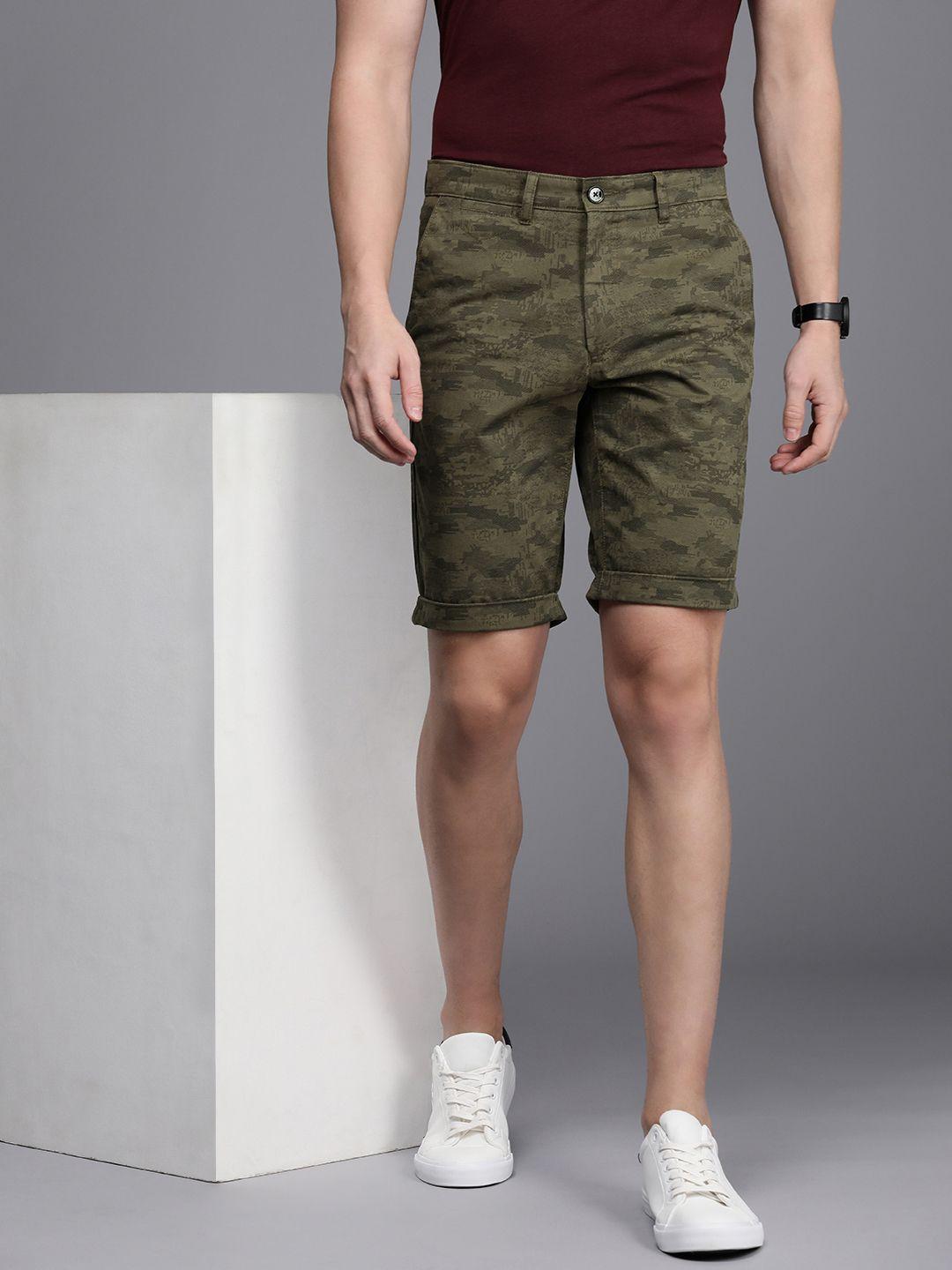 allen solly men abstract slim fit pure cotton shorts