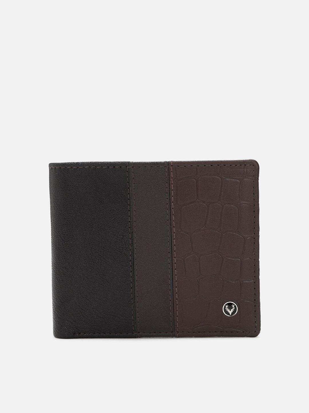 allen solly men animal textured leather two fold wallet