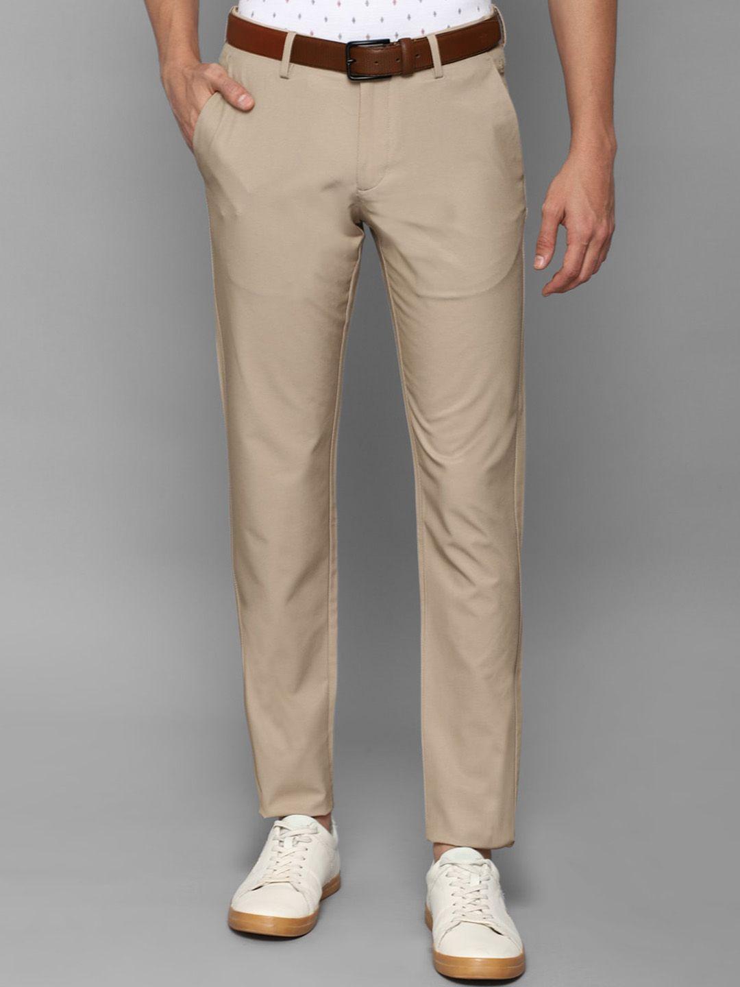 allen solly men beige slim fit trousers