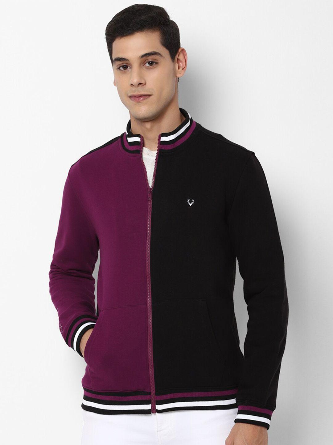 allen solly men black colourblocked sweatshirt