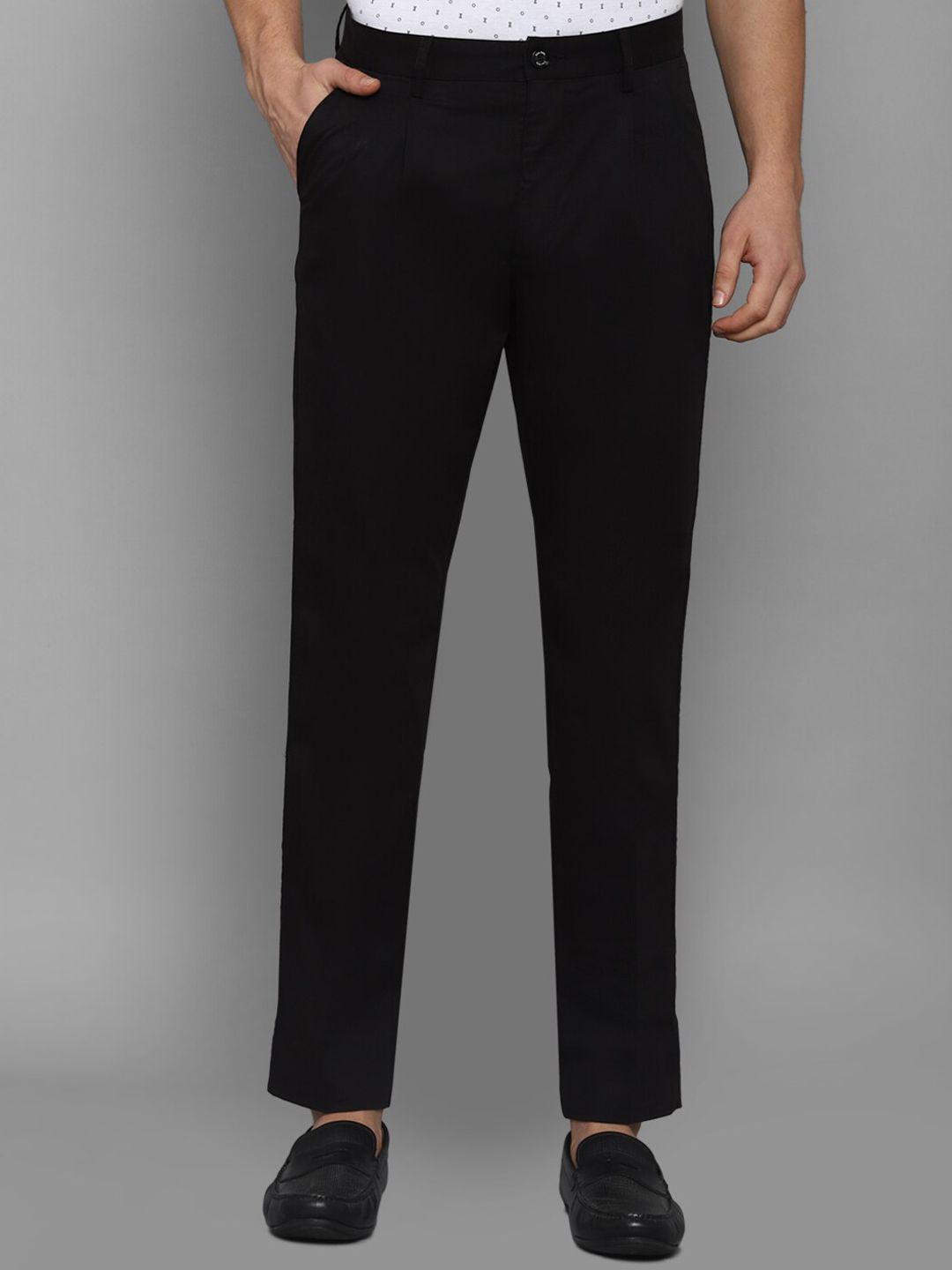 allen solly men black cotton casual trouser