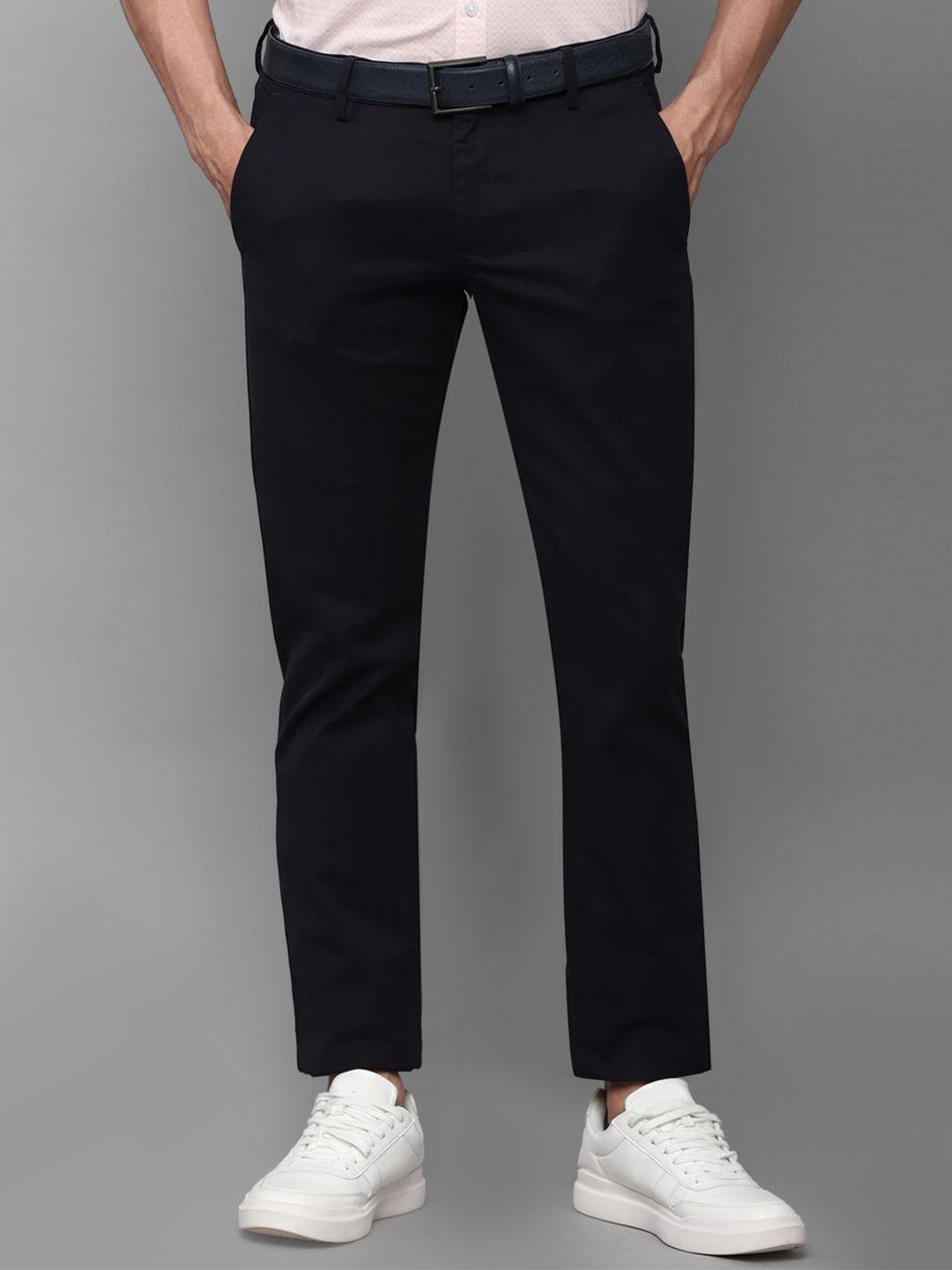 allen solly men black slim fit trousers