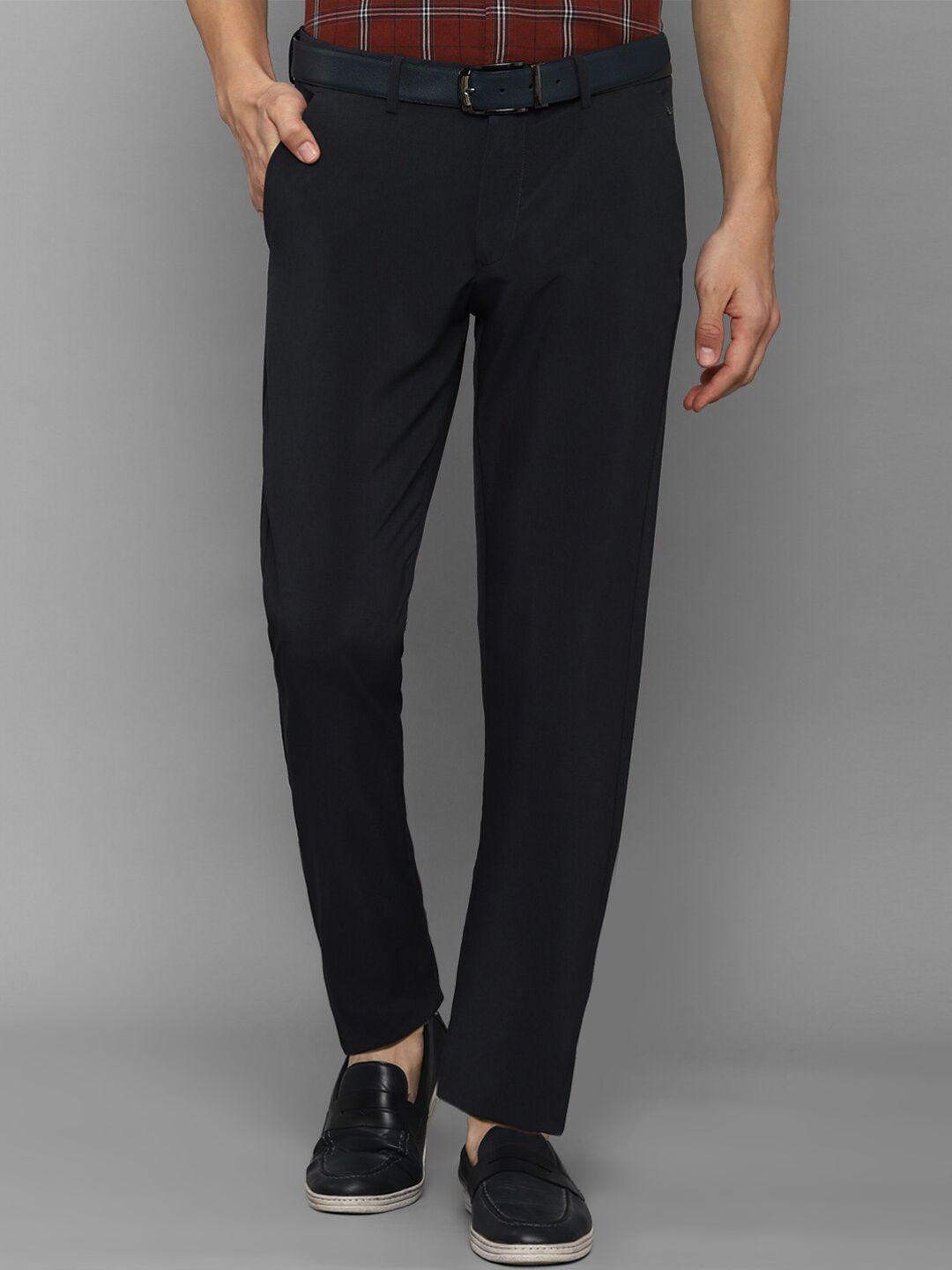 allen solly men black slim fit trousers