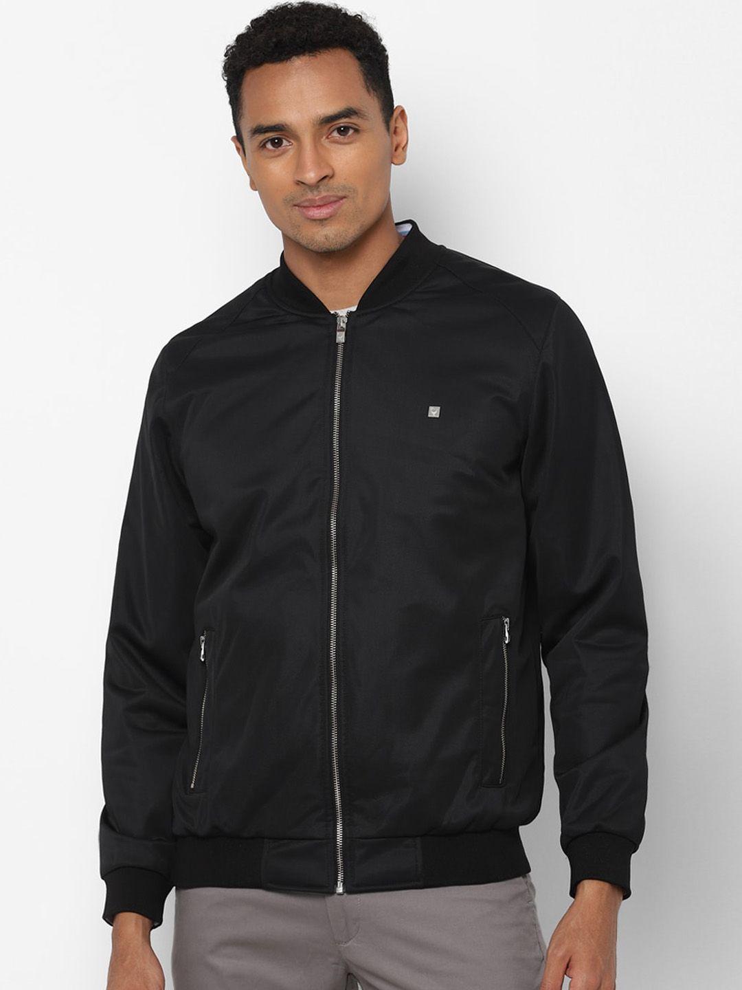 allen solly men black solid bomber jacket