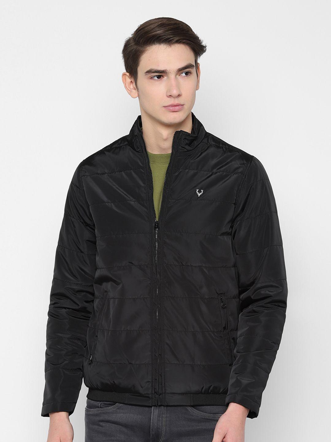 allen solly men black solid padded jacket