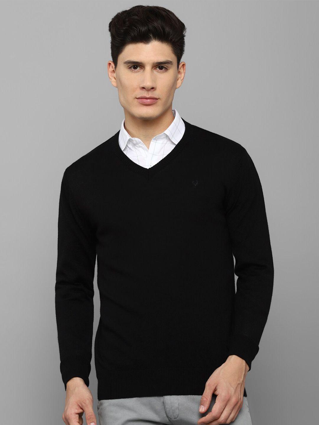 allen solly men black solid pullover