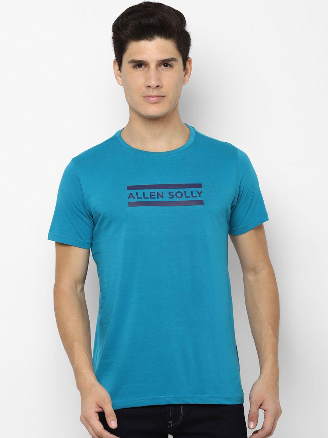 allen solly men blue printed round neck t-shirt