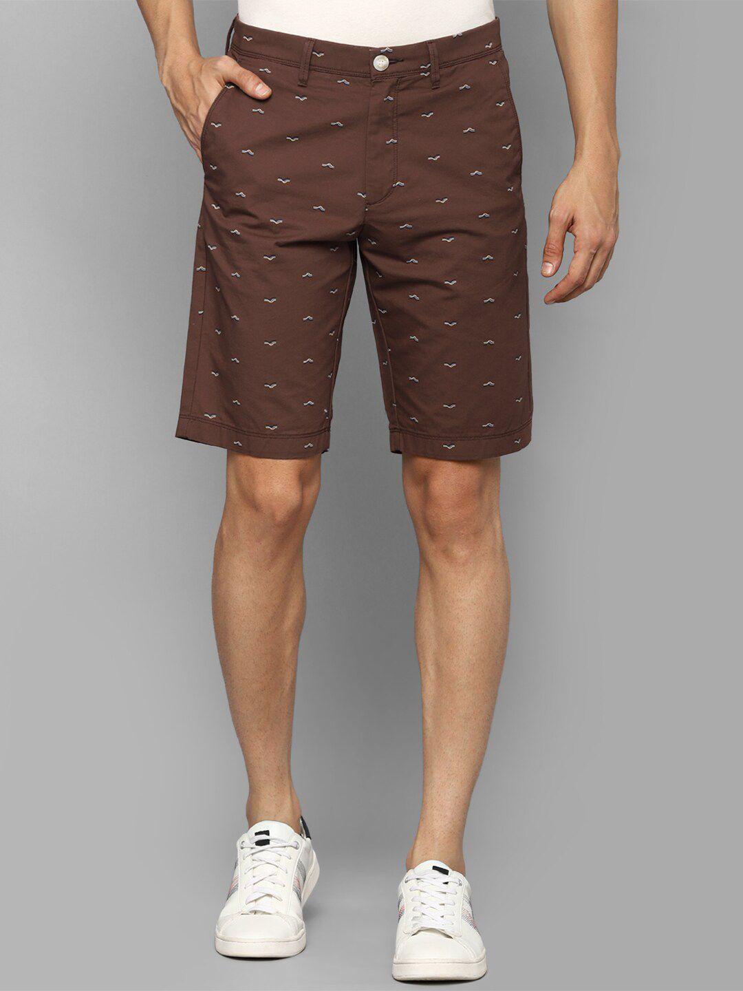 allen solly men brown printed slim fit shorts