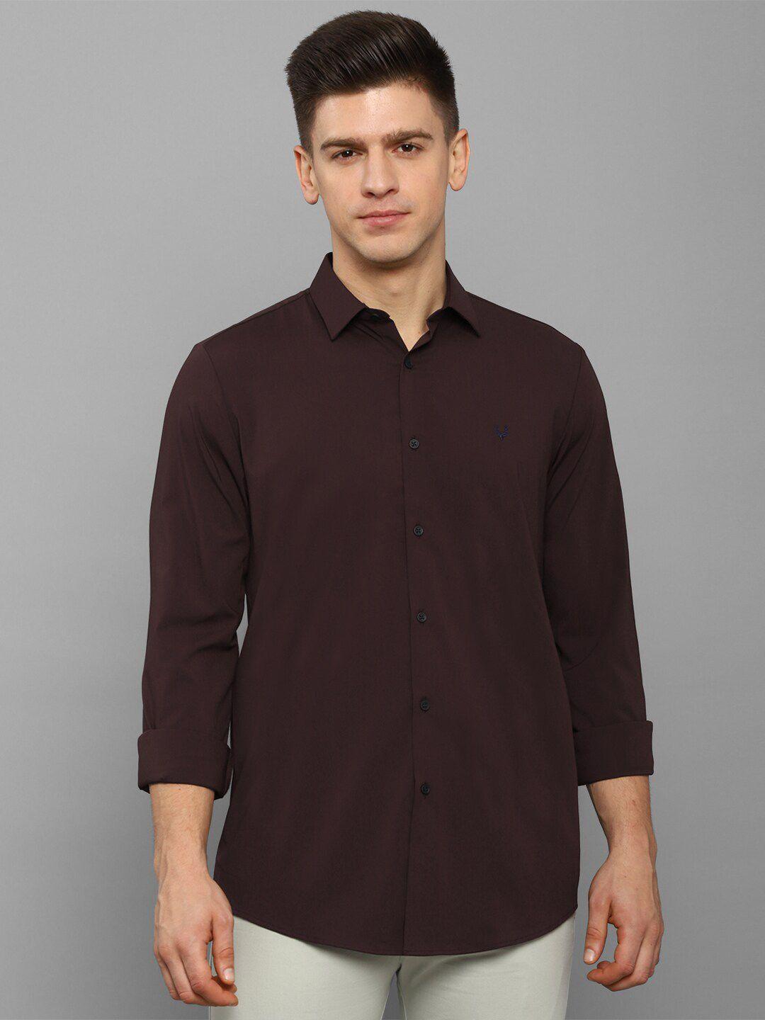 allen solly men brown slim fit casual shirt