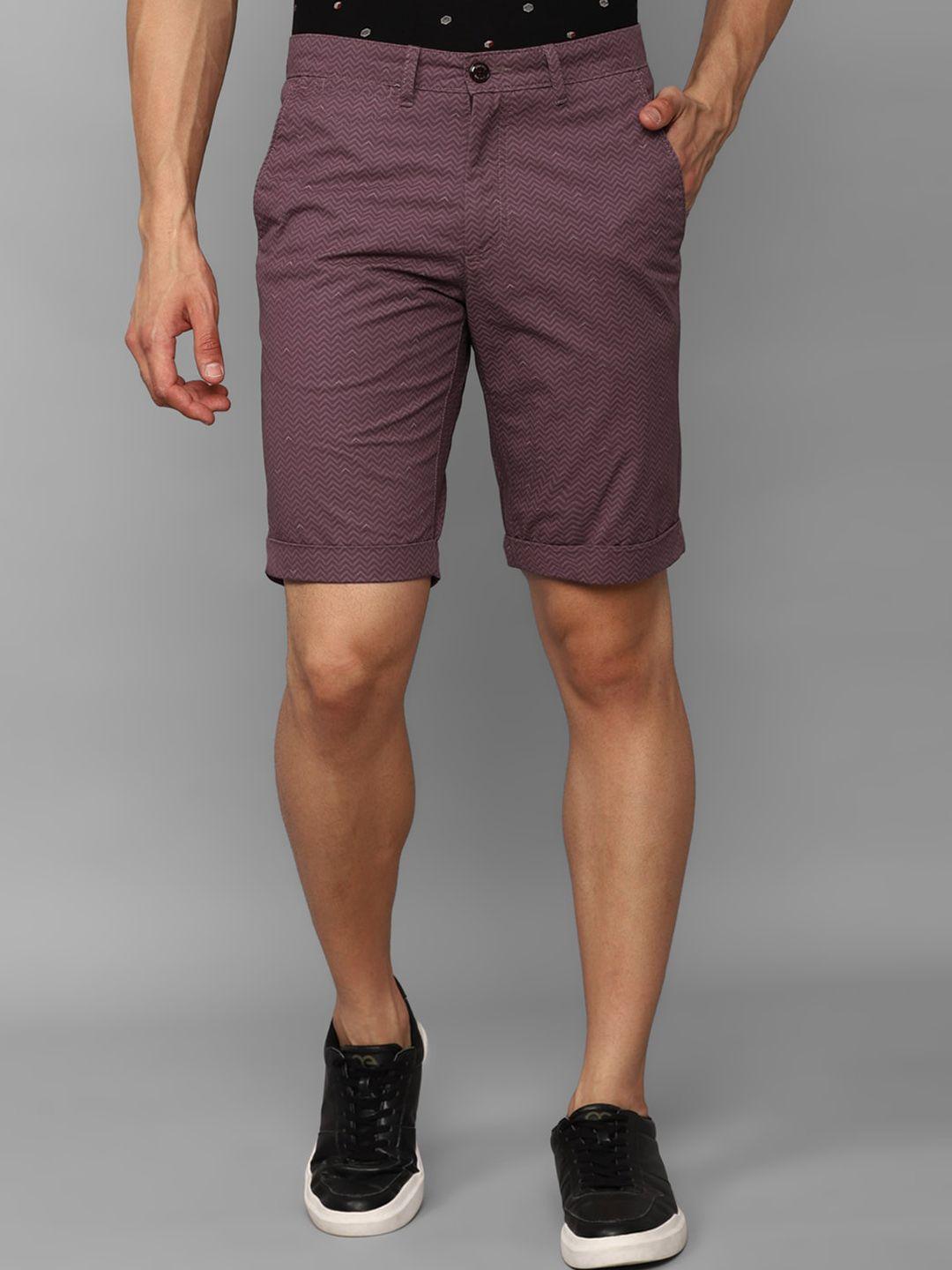 allen solly men chevron printed slim fit pure cotton shorts