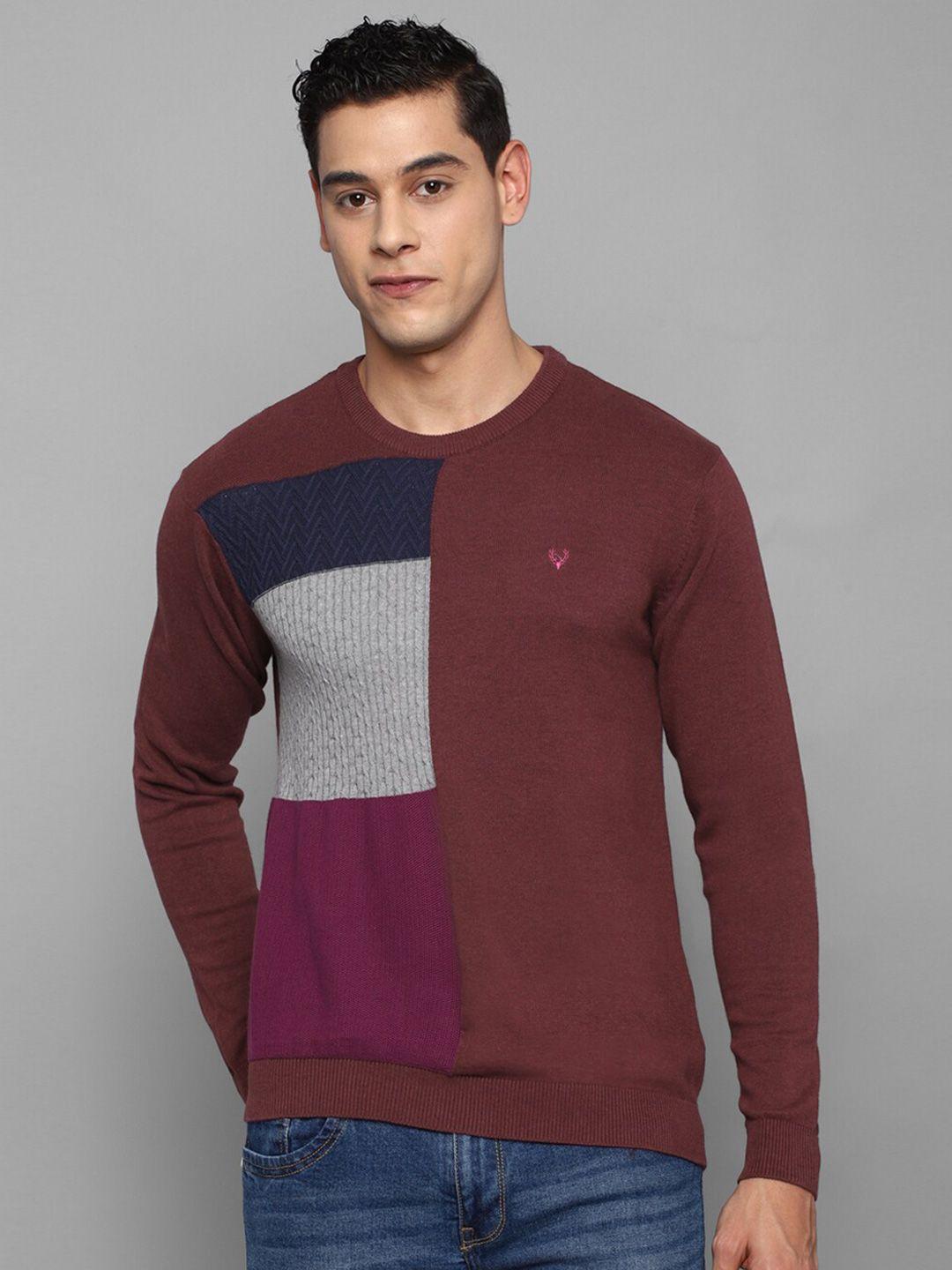 allen solly men colourblocked cotton pullover