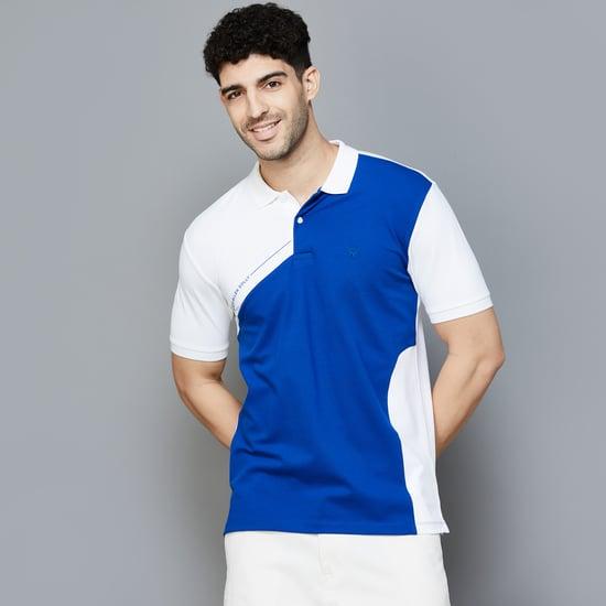 allen solly men colourblocked polo t-shirt