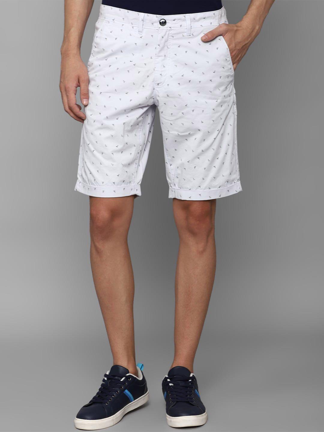allen solly men conversational printed slim fit pure cotton chino shorts