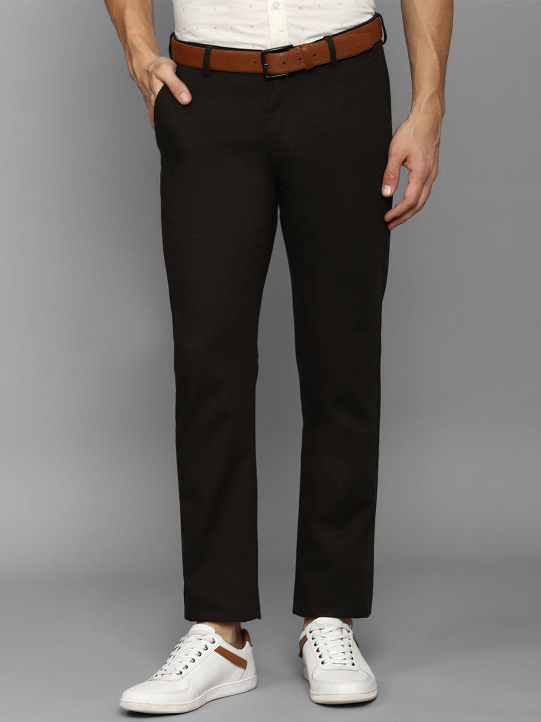 allen solly men cotton solid slim fit trousers