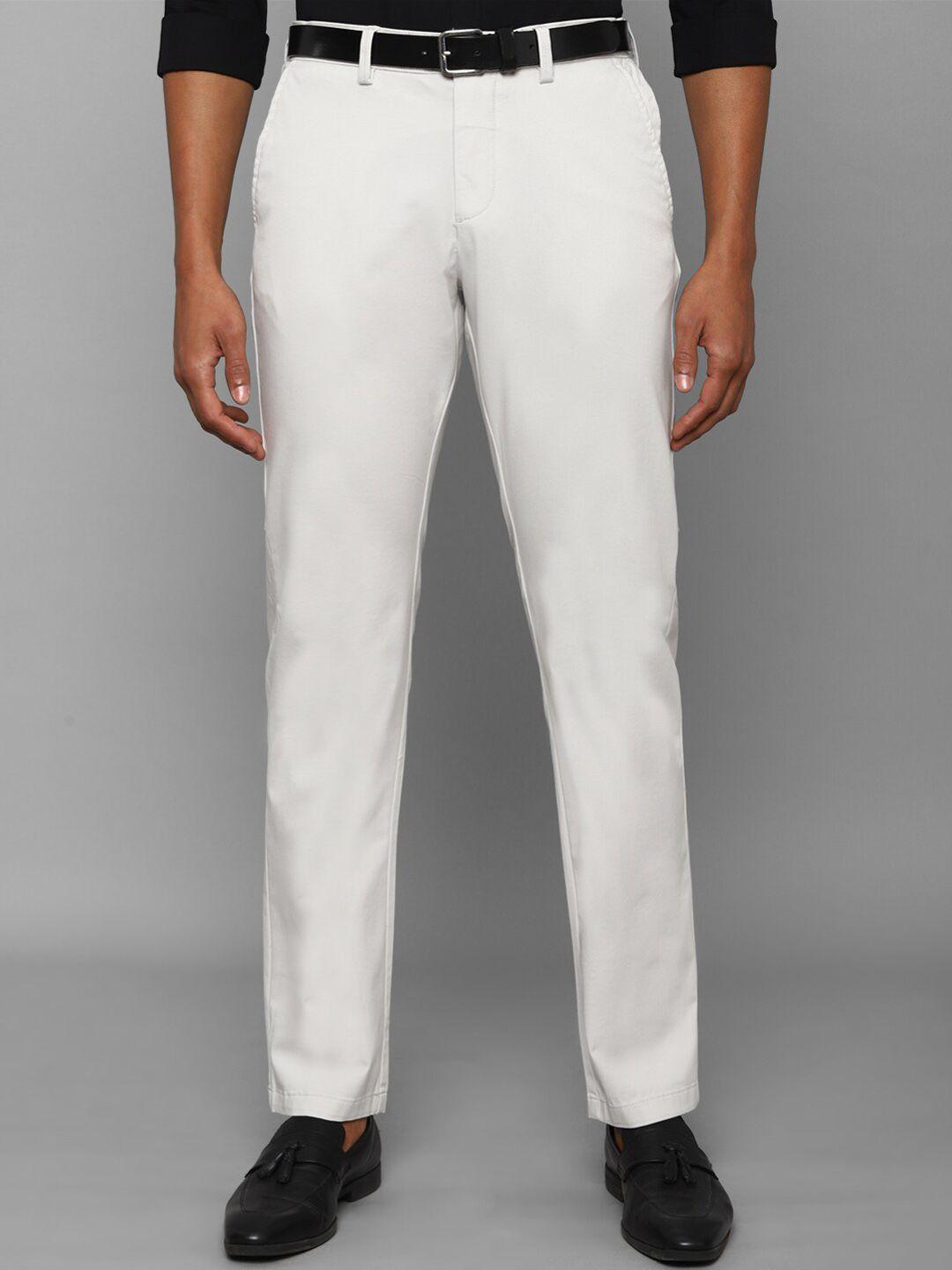 allen solly men cream-coloured trousers