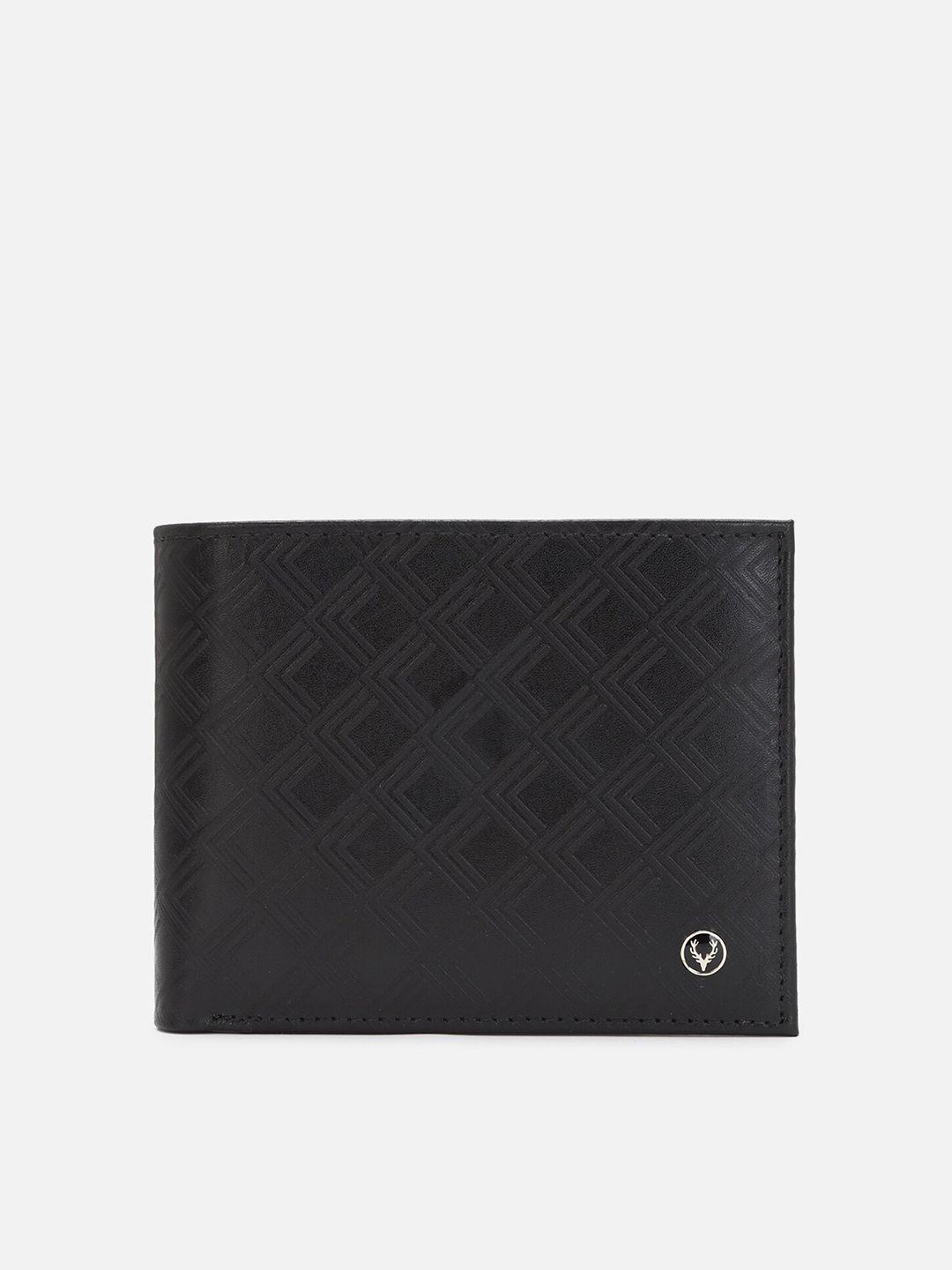 allen solly men geometric textured leather two fold wallet