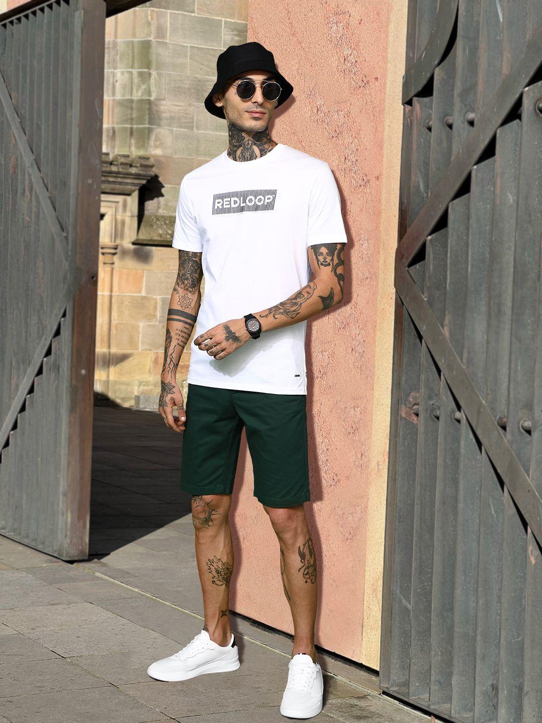 allen solly men green slim fit shorts