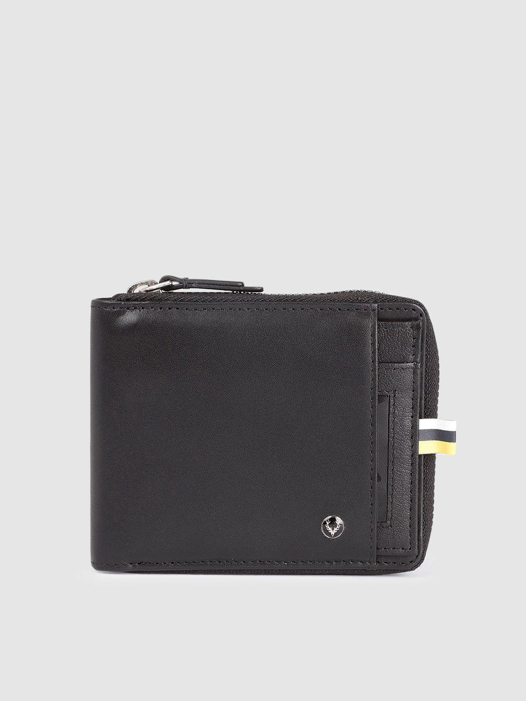 allen solly men leather zip around wallet