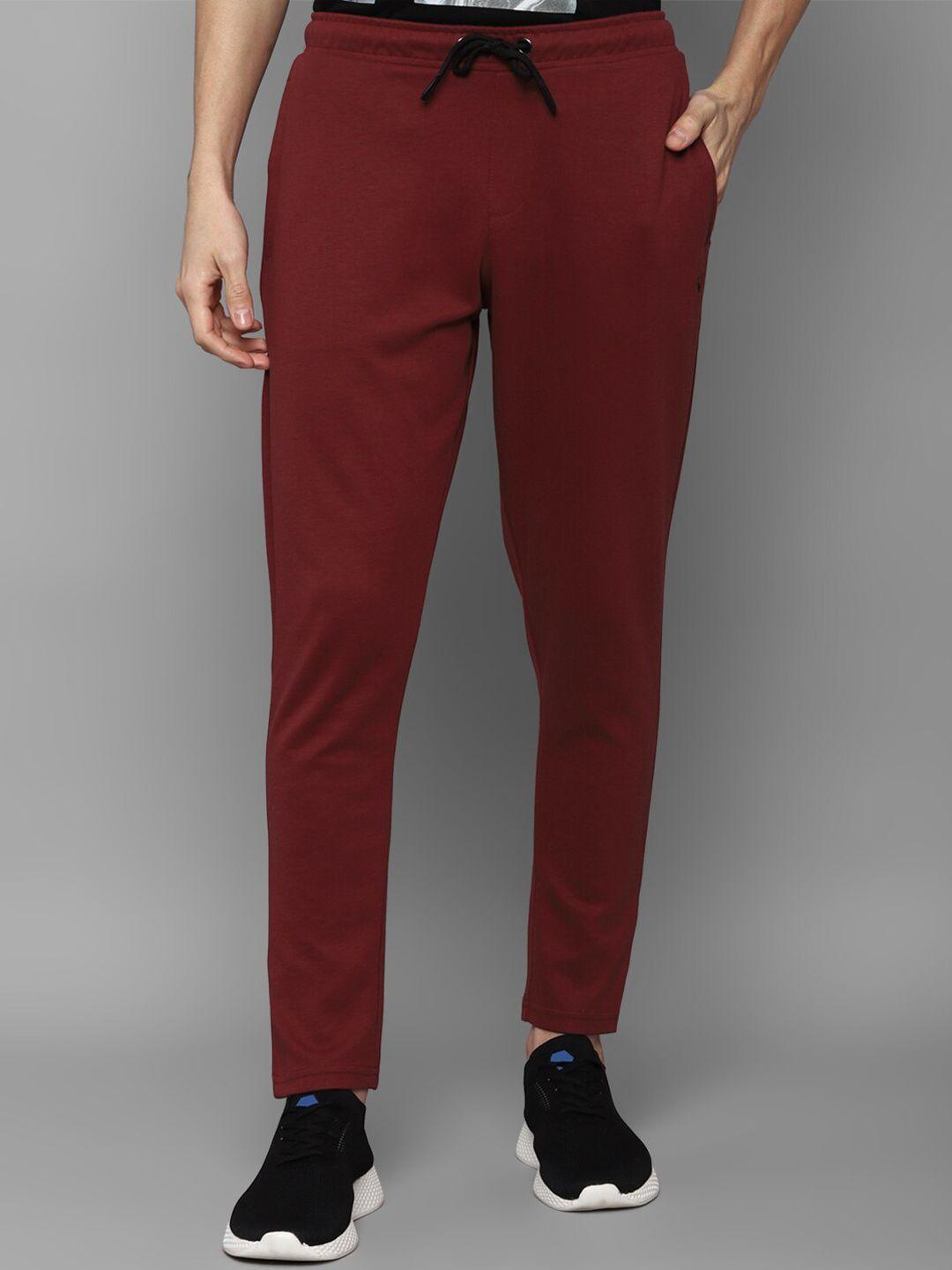 allen solly men maroon red solid track pants