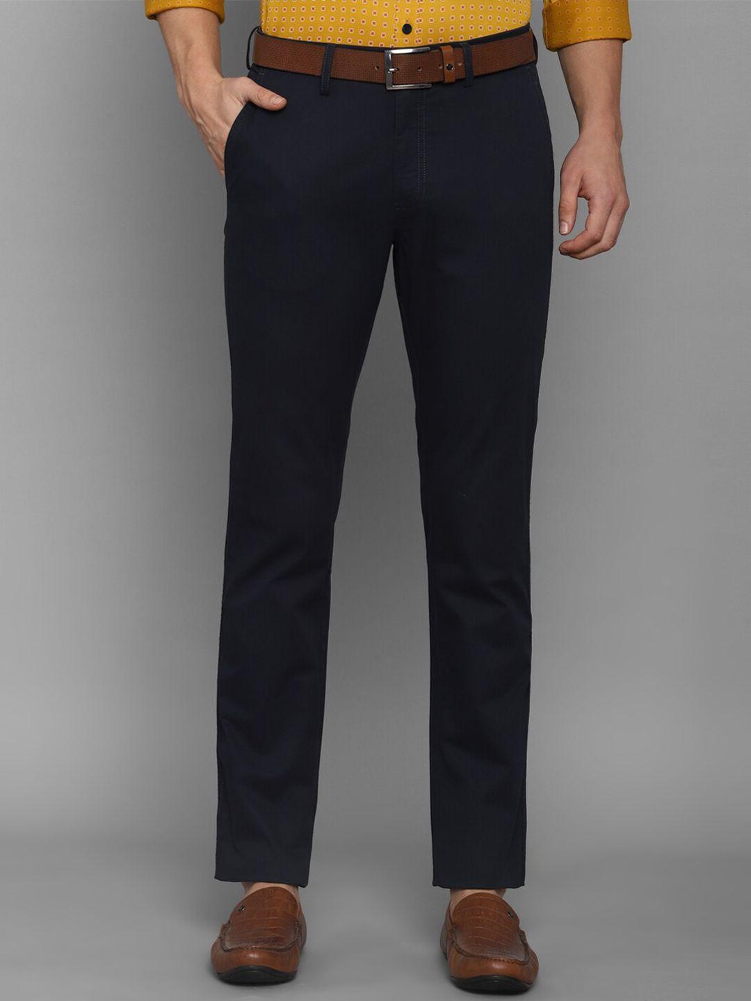 allen solly men navy blue cotton trouser