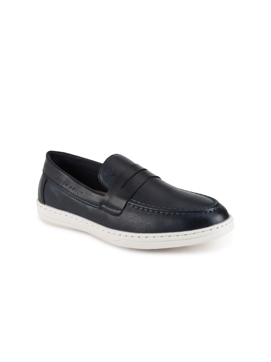 allen solly men navy blue loafers