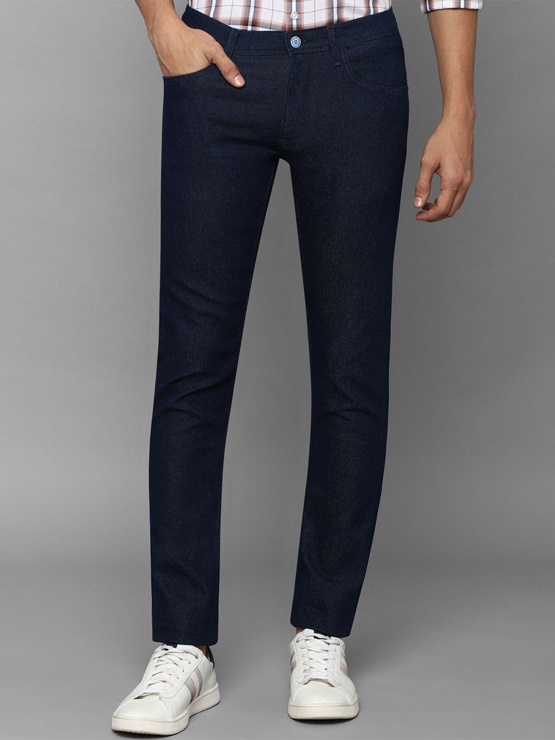 allen solly men navy blue skinny fit jeans